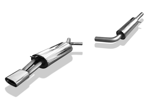 Fox Edelstahl Sportauspuff-Komplettanlage ab Kat Skoda Octavia 1U 135x80mm flachoval eingerollt abgeschrägt mit Absorber: SK060002-593ANL