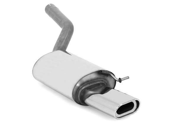 Fox Edelstahl Sportauspuff Skoda Octavia RS 1Z 135x80mm flachoval eingerollt abgeschrägt mit Absorber: SK061062-593