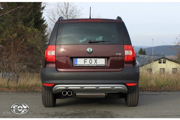 Fox Edelstahl Sportauspuff Skoda Yeti Frontantrieb 2x80mm rund eingerollt: SK090017-050
