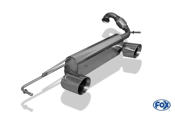 FOX Edelstahl Duplex Sportauspuff Smart Forfour 3 Typ 453 ab 2014 für Brabus Heckansatz je 100mm rund doppelwandig abgeschrägt: SM011063-293