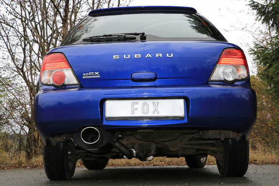 Fox Edelstahl Racing-Komplettanlage ab Kat Subaru Impreza GD GG 2.0 92kW 129x106mm oval eingerollt abgeschrägt: SU040021-749ANLR2