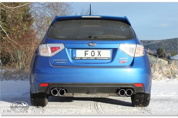 Fox Edelstahl Duplex Sportauspuff Subaru Impreza GR WRX inkl. WRX STI je 2x100mm rund eingerollt gerade: SU042015-054