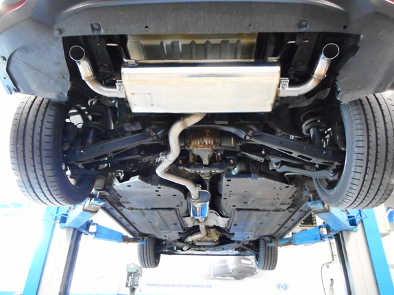 Fox Edelstahl Duplex Sportauspuff-Komplettanlage ab Kat Subaru Impreza Typ GT je 45mm Diesel-Optik: SU044005-001ANL