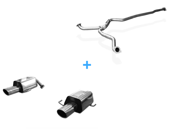 Fox Edelstahl Duplex Racing-Komplettanlage ab Kat Subaru Legacy 4 BL Limousine 2.5l Bj.03-09 je 129x106mm oval eingerollt abgeschrägt mit langer Tulpe: SU061013-729ANLR2