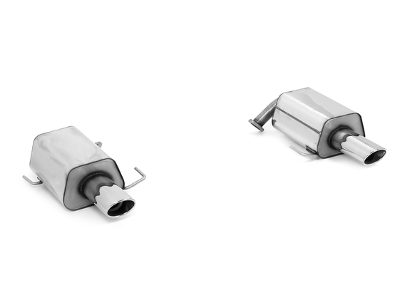 Fox Edelstahl Duplex Sportauspuff Subaru Legacy 4 BL Limousine Bj.03-09 je 115x85mm oval eingerollt abgeschrägt mit langer Tulpe: SU061013-727