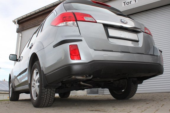 Fox Edelstahl Racing-Komplettanlage ab Kat Subaru Legacy BM ab Bj.09 1x63mm Diesel-Optik rund nach unten gebogen