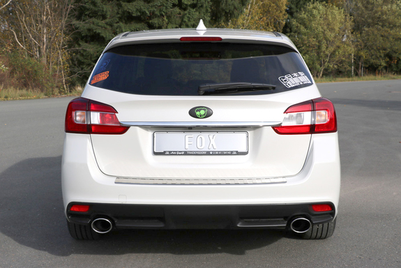 FOX Edelstahl Duplex Racing-Sportauspuffanlage ab Kat. Subaru Levorg je 115x85mm oval eingerollt abgeschrägt: SU100003-727ANLR