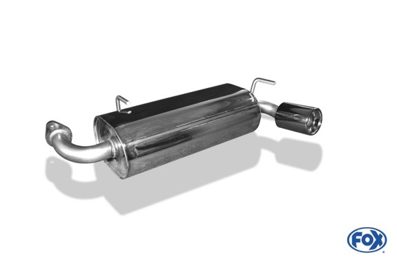 Fox Edelstahl Sportauspuff Suzuki Jimny ab 2005 1x90mm rund eingerollt gerade mit Absorber: SZ080011-071