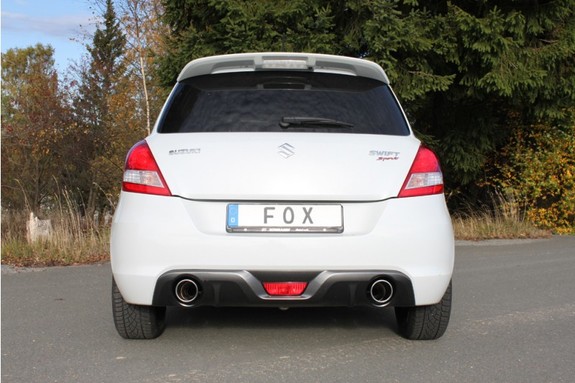Fox Edelstahl Duplex Racing-Komplettanlage ab Kat Suzuki Swift Sport 4 Typ FZ NZ ab 2011 je 100mm rund eingerollt abgeschrägt: SZ012103-133ANLR