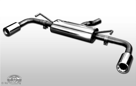 Fox Edelstahl Duplex Sportauspuff Toyota Auris 2.2l TD 1x90mm rund eingerollt gerade mit Absorber: TO190015-071