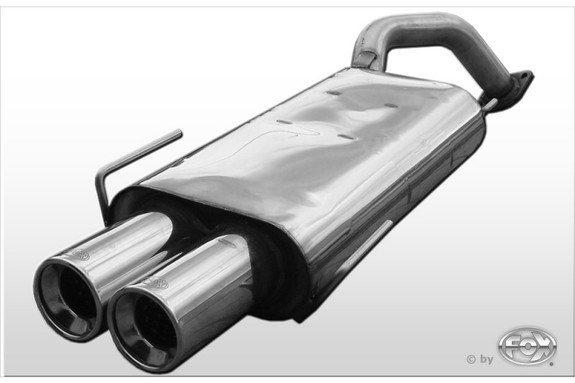 Fox Edelstahl Sportauspuff Toyota Celica T20 Bj.94-99 2x90mm rund eingerollt gerade mit Absorber: TO031002-072
