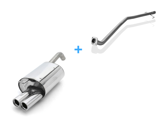 Fox Edelstahl Racing-Komplettanlage ab Kat Toyota Corolla E12 1.4l & 1.6l Schrägheck 2x80mm rund eingerollt gerade mit Absorber: TO012001-070ANLR1