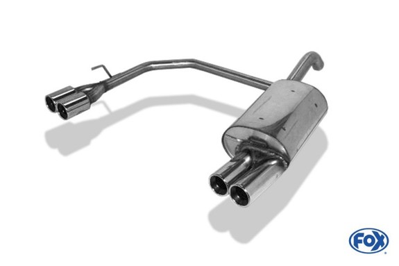 FOX Edelstahl Duplex Sportauspuff Toyota Corolla E12 1.8 TS Compressor je 2x80mm rund eingerollt