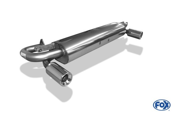 Fox Edelstahl Duplex Sportauspuff Toyota MR2 W2 Bj.89-99 1x90mm rund eingerollt gerade mit Absorber