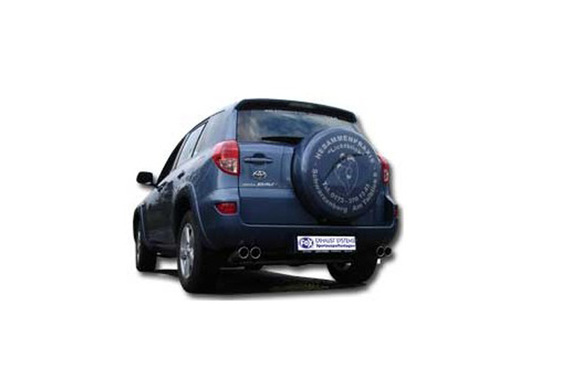 Fox Edelstahl Duplex Endrohrgeweih Toyota RAV 4 III 2.0l ab 2006 2x80mm rund eingerollt abgeschrägt mit Absorber: TO112003-150#1