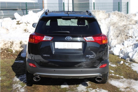 Fox Edelstahl Duplex Sportauspuff-Komplettanlage ab Kat Toyota RAV4 IV Diesel ab 2013 je 140x90mm oval eingerollt abgeschrägt: TO113013-751ANL