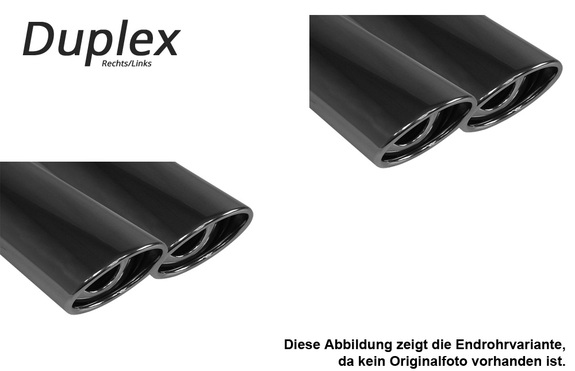 Fox Edelstahl Duplex Sportauspuff-Komplettanlage ab Kat Toyota Yaris 1 TS Typ P1 2x115x85mm oval eingerollt abgeschrägt mit Absorber: TO160003-368ANL