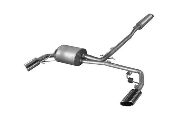 Fox Edelstahl Duplex Sportauspuff-Komplettanlage ab Kat Volvo S60 115x85mm oval eingerollt seitlich abgeschrägt: VO040003-461ANL
