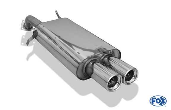 Fox Edelstahl Sportauspuff Volvo V40 u. S40 2x80mm rund eingerollt gerade mit Absorber: VO030002-070