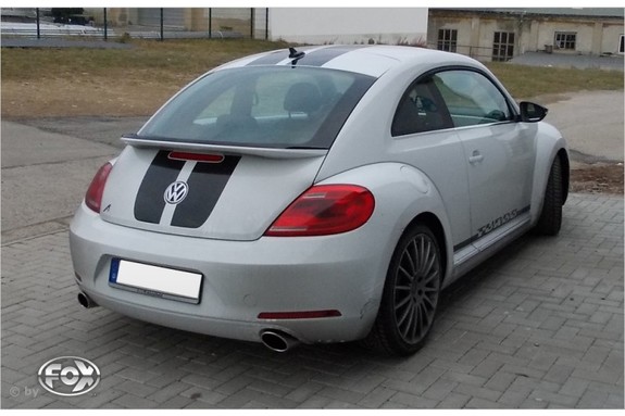 Fox Edelstahl Duplex Sportauspuff VW Beetle Typ 5C 1.2l TSI (Mod. mit Starrachse) je 115x85mm oval eingerollt seitlich abgeschrägt: VW101095-461