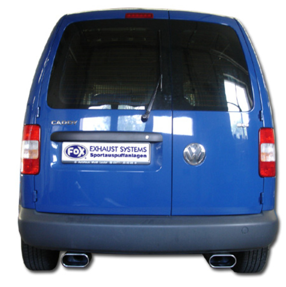 Fox Edelstahl Duplex Sportauspuff VW Caddy 3 160x80mm flachoval eingerollt abgeschrägt mit Absorber: VW172003-597