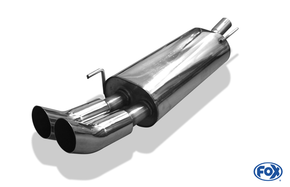 Fox Edelstahl Sportauspuff-Komplettanlage ab Kat VW Golf 3 inkl. Cabrio 2x76mm DTM rund scharf gerade: VW052002-166ANL