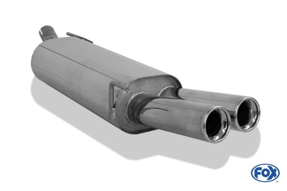 Fox Edelstahl Sportauspuff VW Golf 3 GTI u. VR6 2x76mm rund eingerollt gerade mit Absorber: VW052022-068