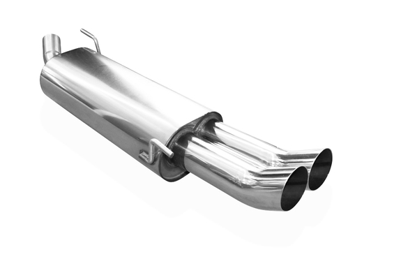 Fox Edelstahl Sportauspuff-Komplettanlage ab Kat VW Golf 3 GTI u. VR6 2x76mm DTM rund scharf gerade: VW052022-166ANL