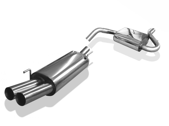 Fox Edelstahl Sportauspuff-Komplettanlage ab Kat VW Golf 4 Cabriolet 2x76mm rund scharf gerade: VW053092-008ANL