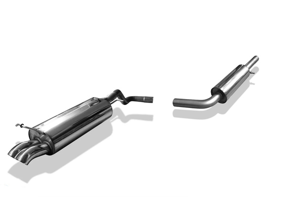 Fox Edelstahl Sportauspuff-Komplettanlage ab Kat VW Golf 4 2x63mm rund Dieseloptik nach unten gebogen: VW053002-704ANL