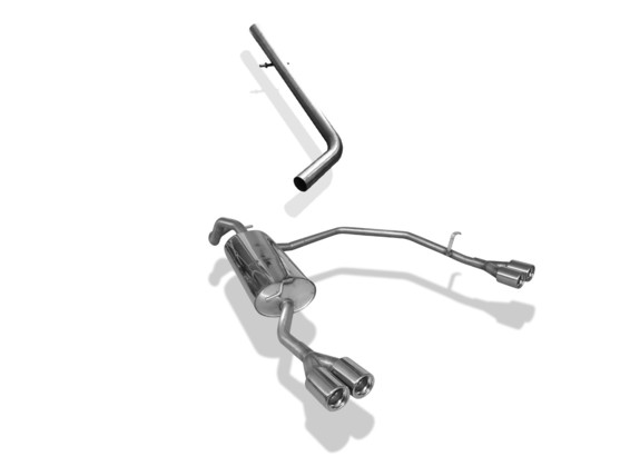 Fox Edelstahl Duplex Racing-Komplettanlage ab Kat. VW Golf 4 Variant 2x76mm rund eingerollt gerade mit Absorber: VW053153-068ANLR