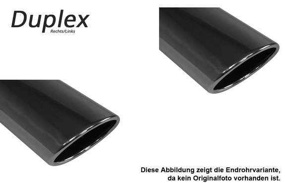 Fox Edelstahl Duplex Sportauspuff VW Golf 5 Plus Cross 5M 106x71mm oval eingerollt abgeschrägt: VW054145-345