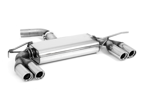 Fox Edelstahl Duplex Sportauspuff VW Golf 6 GTD 2x76mm rund eingerollt abgeschrägt mit Absorber