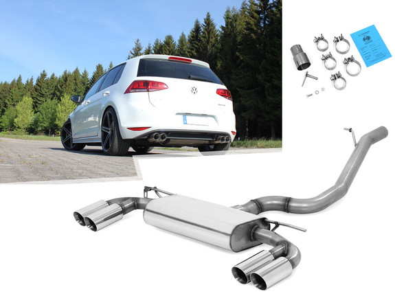Fox Edelstahl Duplex Sportauspuff VW Golf 7 2.0l TDI 4Motion je 2x80mm rund doppelwandig abgeschrägt: VW056075-290 Fox Edelstahl Duplex Sportauspuff VW Golf 7 2.0l TDI 4Motion je 2x80mm rund doppelwandig abgeschrägt: VW056075-290