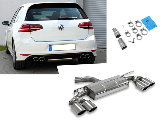 Fox Edelstahl Duplex Sportauspuff VW Golf 7 Facelift ab Bj.2017 in R-Optik je 2x115x85mm oval eingerollt abgeschrägt: VW056175-348 Fox Edelstahl Duplex Sportauspuff VW Golf 7 Facelift ab Bj.2017 in R-Optik je 2x115x85mm oval eingerollt abgeschrägt: VW056175-348