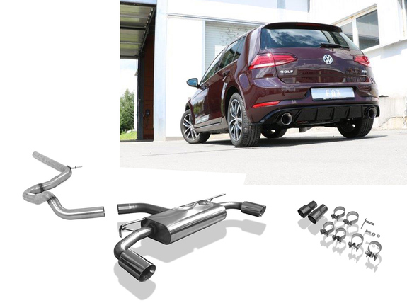 Fox Edelstahl Duplex Racing-Komplettanlage ab Kat VW Golf 7 Facelift ab Bj.2017 in GTI-Optik je 114mm rund doppelwandig abgeschrägt: VW056155-295ANLR Fox Edelstahl Duplex Racing-Komplettanlage ab Kat VW Golf 7 Facelift ab Bj.2017 in GTI-Optik je 114mm rund doppelwandig abgeschrägt: VW056155-295ANLR