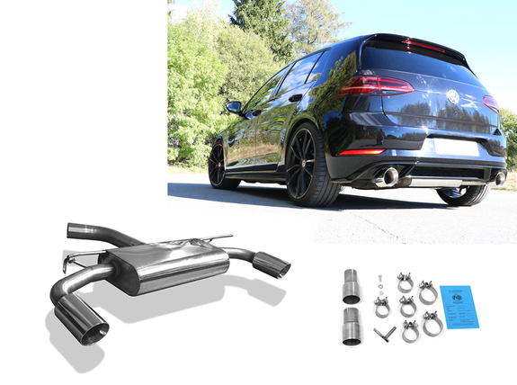 FOX Edelstahl Duplex Sportauspuff VW Golf 7 GTI 230PS Facelift je 100mm rund doppelwandig abgeschrägt: VW056165-293#2 FOX Edelstahl Duplex Sportauspuff VW Golf 7 GTI 230PS Facelift je 100mm rund doppelwandig abgeschrägt: VW056165-293#2