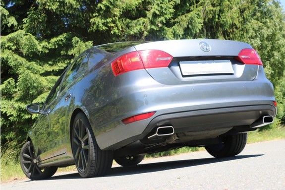 FOX Edelstahl Duplex Racing-Komplettanlage ab Kat. VW Jetta 4 (Typ 162) 2.0l 2.5l je 145x65mm trapezförmig eingerollt abgeschrägt: VW063023-671ANLR