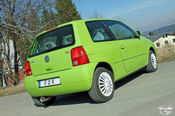 Fox Edelstahl Racing-Komplettanlage ab Kat. VW Lupo 1x90mm rund eingerollt gerade mit Absorber: SE010001-071ANLR2