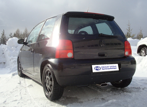Fox Edelstahl Sportauspuff mittig VW Lupo 130x50mm flachoval eingerollt abgeschrägt: VW090021-581