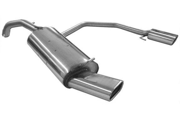 Fox Edelstahl Duplex Sportauspuff VW New Beetle 1C 9C 135x80mm flachoval eingerollt abgeschrägt mit Absorber: VW100014-593