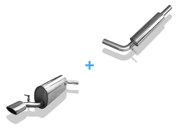 Fox Edelstahl Sportauspuff-Komplettanlage ab Kat VW Polo 5 Typ 6R 6C 115x85mm oval eingerollt abgeschrägt: VW044001-347ANL