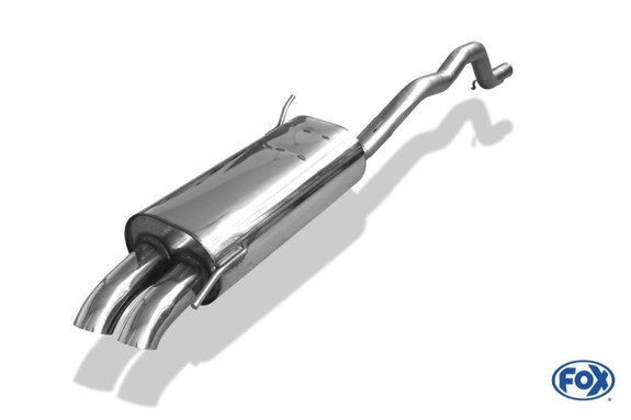 Fox Edelstahl Sportauspuff VW T4 Syncro ab 90 2x63mm Dieseloptik scharf 45° nach unten gebogen: VW130022-724