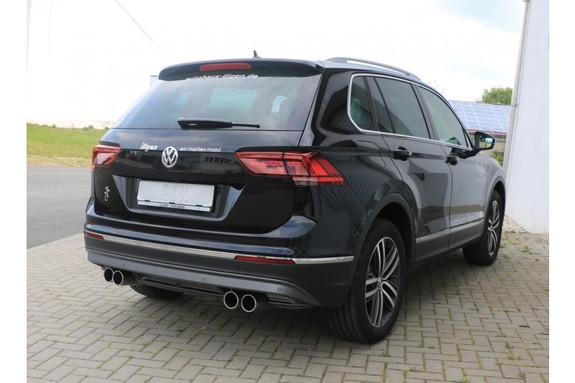 FOX Edelstahl Duplex Sportauspuff VW Tiguan 2 Typ AD1 2.0l 132kW 4Motion je 2x90mm rund eingerollt: VW201005-052
