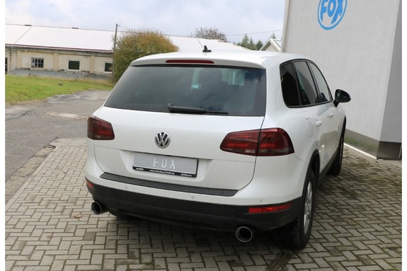 Fox Edelstahl Duplex Endrohrsatz VW Touareg 7P 3.0l TDI je 114mm rund doppelwandig abgeschrägt