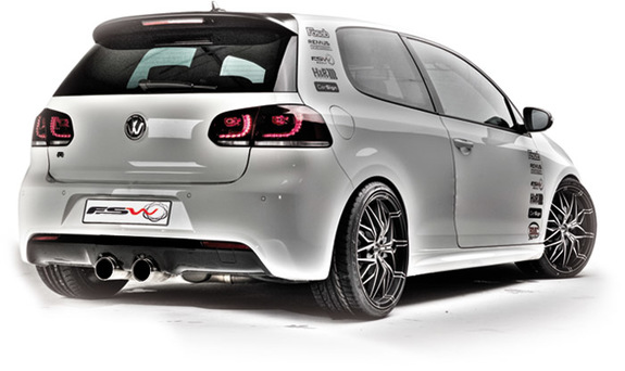 FSW Edelstahl Sportauspuff VW Golf 6 GTI GTD 2x90mm mittig inkl. Diffusor