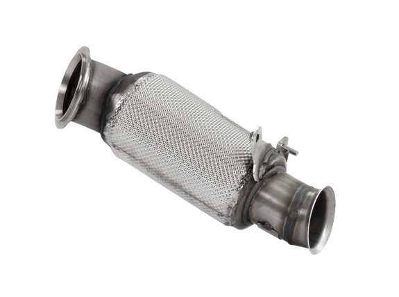 HJS Edelstahl Ø80mm Downpipe mit Kat BMW 1er M135i F20 F21 und 2er M235i F22 (Euro 6 Modelle): 90812010#1