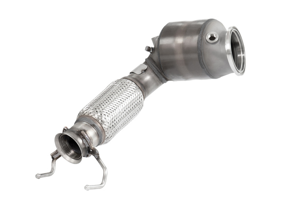 HJS Edelstahl Ø140mm auf Ø70mm Downpipe mit Kat BMW 2er F44 M235i: 90822031#3