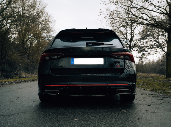 Hurricane V2 Edelstahl Duplex Sportauspuff-Komplettanlage ab OPF mit Klappensteuerung Ø89mm Skoda Octavia RS Typ NX für originalen endrohrausgang: HE-SKOC-4-6-V2ANL