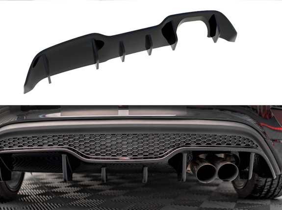 Maxton Heckeinsatz Diffusor schwarz glanz für Ford Fiesta ST MK7: FO-FI-7F-ST-5D-RS1-G